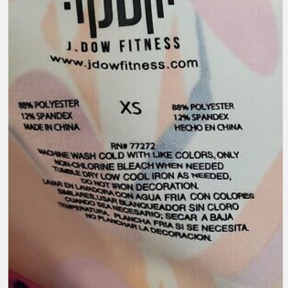 J Dow Fitness Black History Month Pink Geometric Active Crop Top Size XS NWT - Picture 4 of 5